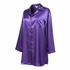 Oscar de la Renta Pink Label Vintage Royal Purple Satin Sleepwear Top